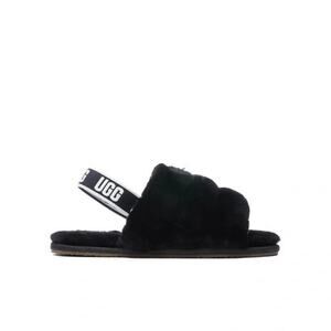 UGG Kids Toddler Girls Fluff Yeah Black Sandals Slide Size 10